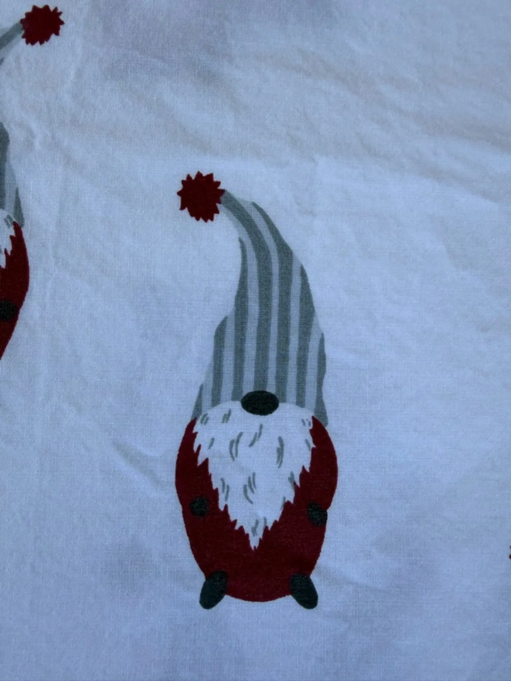 Pottery Barn Holiday Gnome 100% Organic Cotton 3-Piece Sheet Set Queen HTF GUC